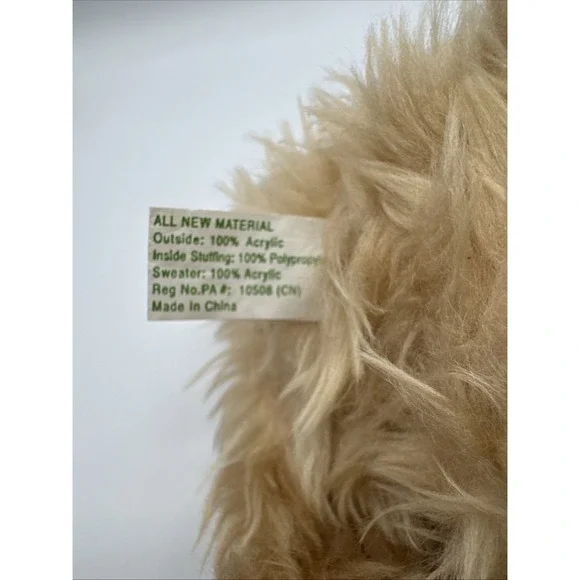 The Healing Garden Plush Teddy Bear Lavender Knit Sweater‎ 10" Fluffy Soft Toy - Picture 8 of 8